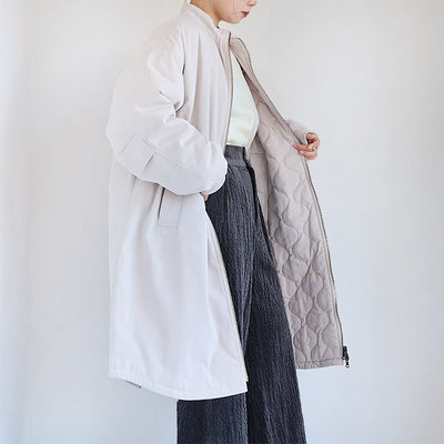 SIWALYfluid(シワリーフルイド) リバーシブルスタンドカラーコート　525409