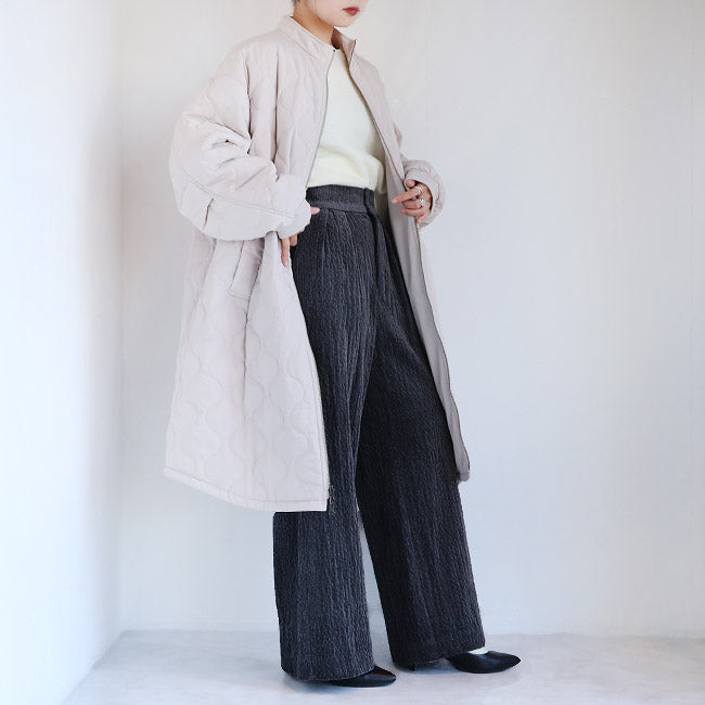 SIWALYfluid(シワリーフルイド) リバーシブルスタンドカラーコート　525409