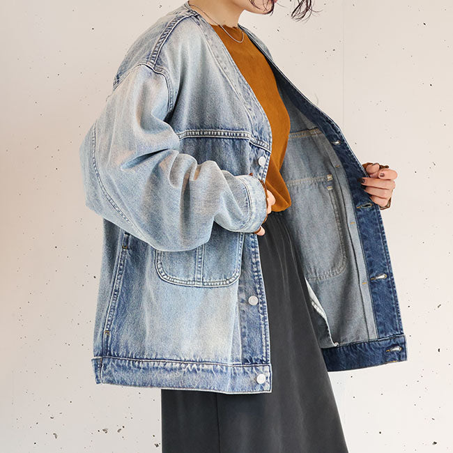 cafune(カフネ) Vネックオーバーサイズデニムジャケット　535409