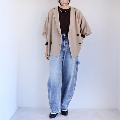 cafune(カフネ) ゆったりドルマンドレープワッシャージャケット　535416