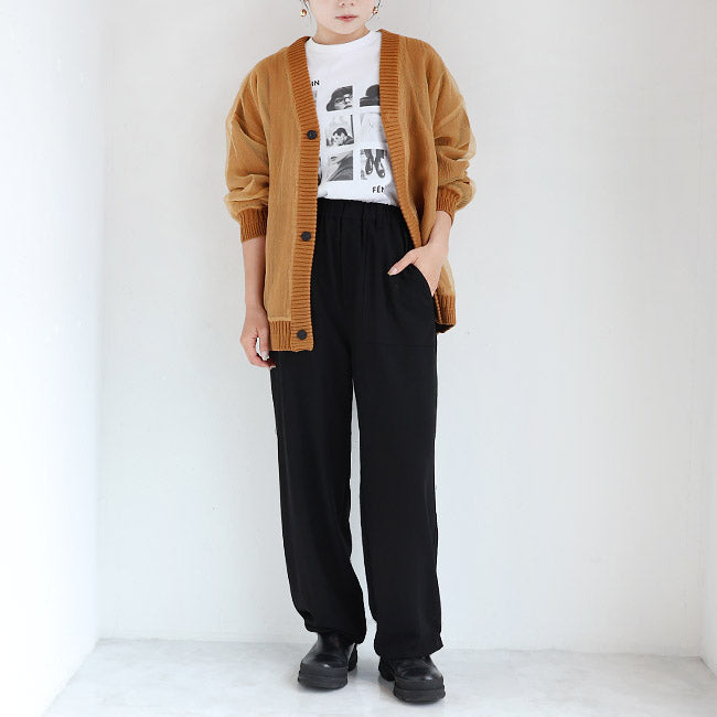 cafune(カフネ) マットストレッチジョーゼットベイカーパンツ　535607