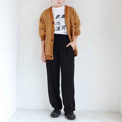 cafune(カフネ) マットストレッチジョーゼットベイカーパンツ　535607