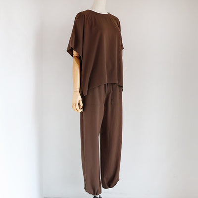 cafune(カフネ) マットストレッチジョーゼットベイカーパンツ　535607