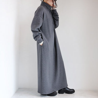 cafune(カフネ) 「FAMMET(ファメット)」ぬくぬく裏起毛ハーフジップワンピース　545101