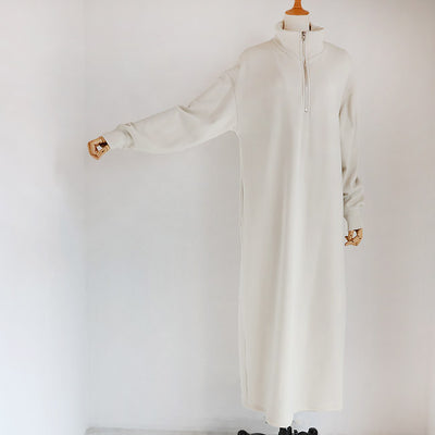 cafune(カフネ) 「FAMMET(ファメット)」ぬくぬく裏起毛ハーフジップワンピース　545101