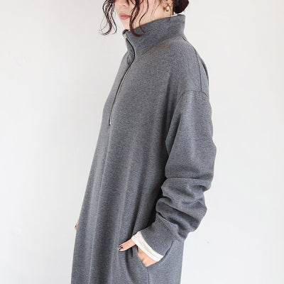 cafune(カフネ) 「FAMMET(ファメット)」ぬくぬく裏起毛ハーフジップワンピース　545101