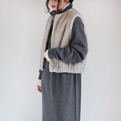 cafune(カフネ) 「FAMMET(ファメット)」ぬくぬく裏起毛ハーフジップワンピース　545101