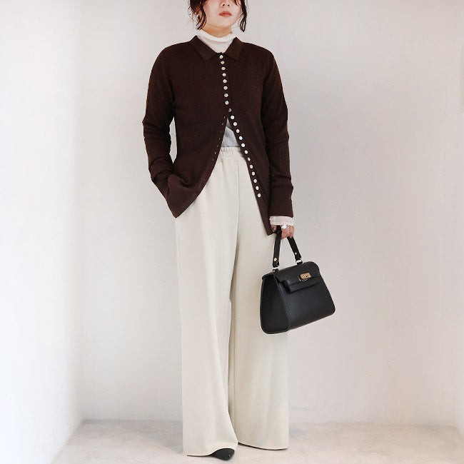 cafune(カフネ) 「FAMMET」ワイドイージーパンツ ぬくぬく裏起毛　545609