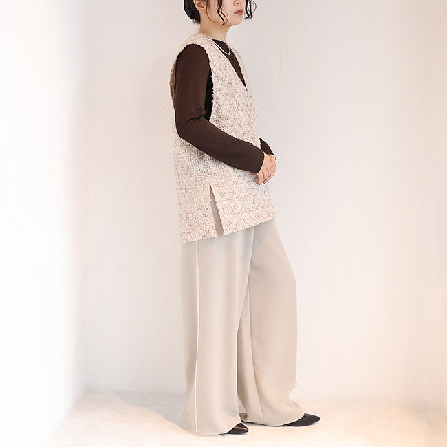 cafune(カフネ) フェザーチュールモールVネックベスト　545915