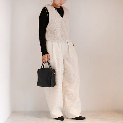 cafune(カフネ) リブ編みニット細ライン配色　545918