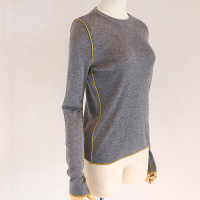 cafune(カフネ) リブ編みニット細ライン配色　545918