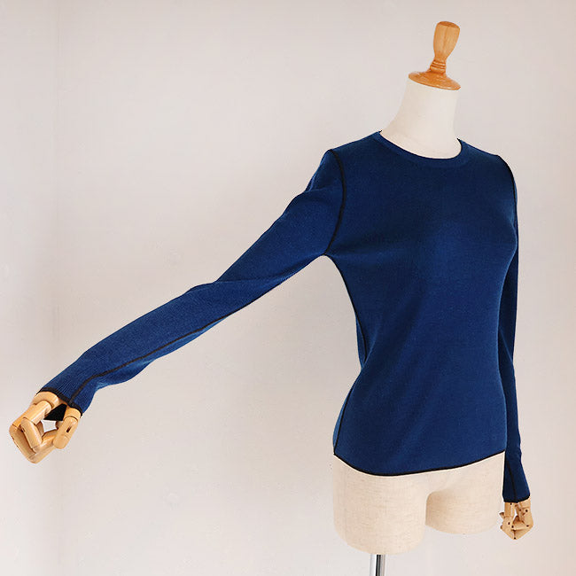 cafune(カフネ) リブ編みニット細ライン配色　545918