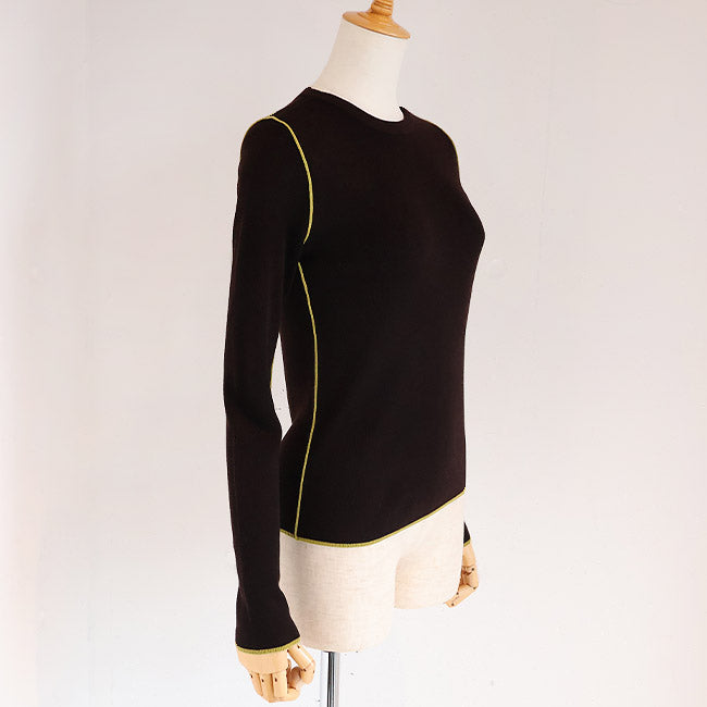 cafune(カフネ) リブ編みニット細ライン配色　545918