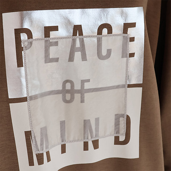 PASSIONE(パシオーネ) チュール重ねロゴ箔プリントパーカー　546967