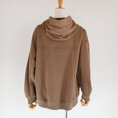 PASSIONE(パシオーネ) チュール重ねロゴ箔プリントパーカー　546967