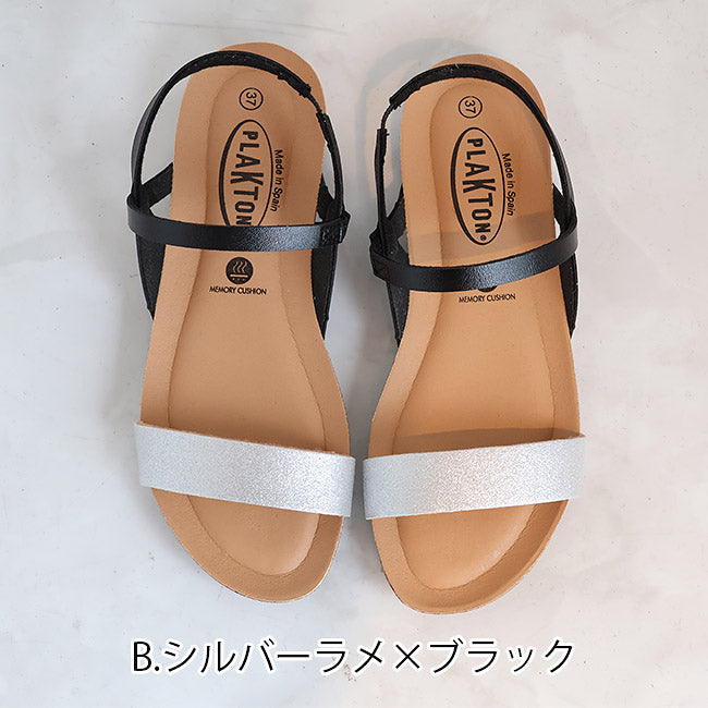 PLAKTON(プラクトン) アンクルストラップフラットサンダル 715545