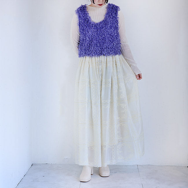 HiROMITHiSTLE(ヒロミシスル) ふわふわフェイクフェザーニットクロップドジレ　7511073