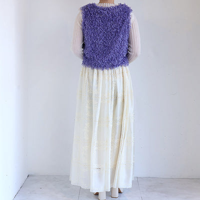 HiROMITHiSTLE(ヒロミシスル) ふわふわフェイクフェザーニットクロップドジレ　7511073