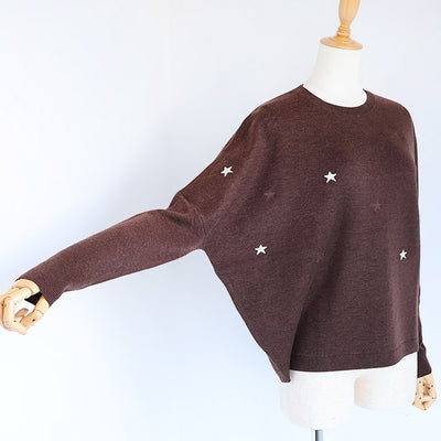 LILLY LYNQUE（リリーリン） ウールブレンドキラリ星スター刺繍ニット　8508167