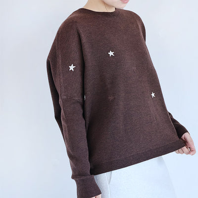 LILLY LYNQUE（リリーリン） ウールブレンドキラリ星スター刺繍ニット　8508167