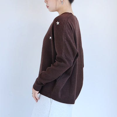 LILLY LYNQUE（リリーリン） ウールブレンドキラリ星スター刺繍ニット　8508167