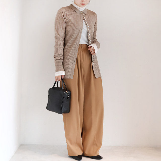 LILLY LYNQUE（リリーリン） ボタンいっぱいリブポロニットカーディガン　8508170