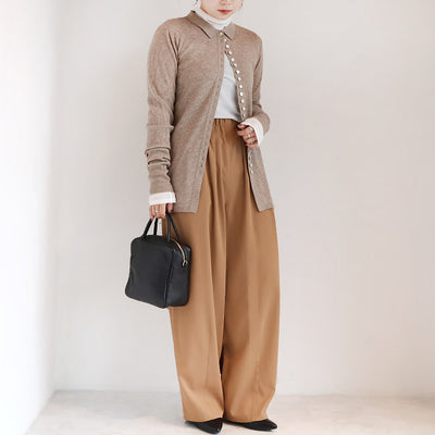 LILLY LYNQUE（リリーリン） ボタンいっぱいリブポロニットカーディガン　8508170