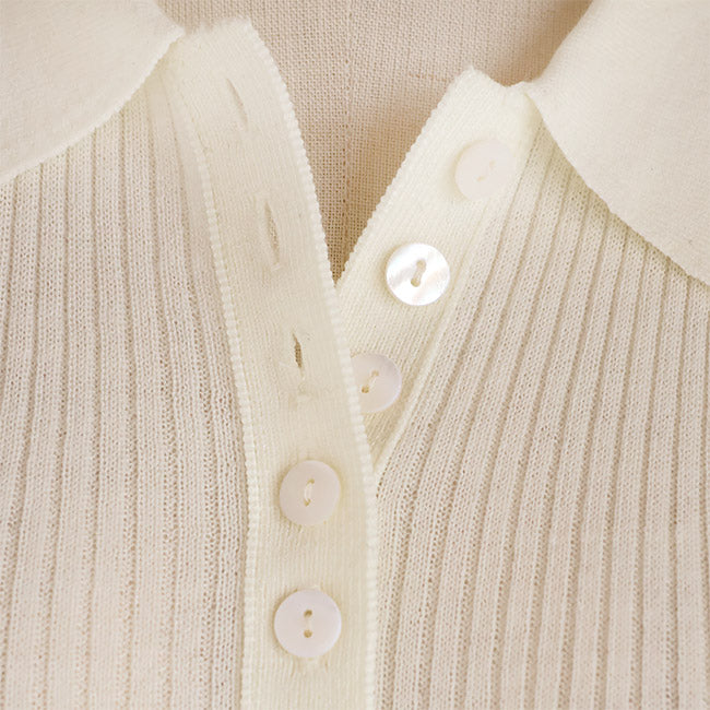 LILLY LYNQUE（リリーリン） ボタンいっぱいリブポロニットカーディガン　8508170