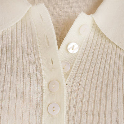LILLY LYNQUE（リリーリン） ボタンいっぱいリブポロニットカーディガン　8508170
