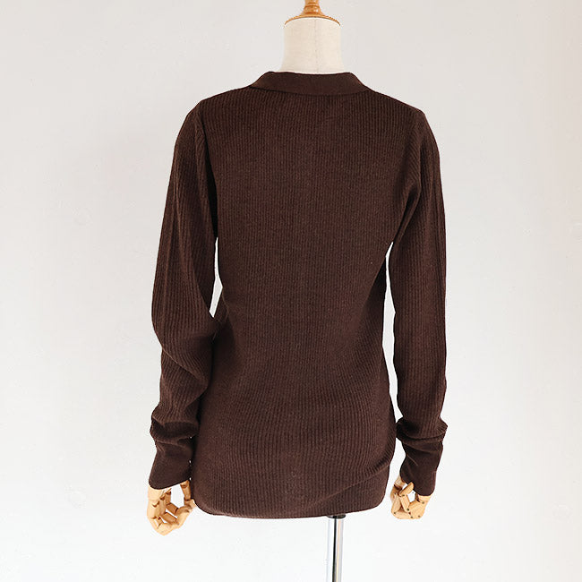 LILLY LYNQUE（リリーリン） ボタンいっぱいリブポロニットカーディガン　8508170