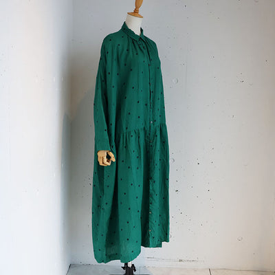 iCHi Antiquites(イチアンティークス) LINEN DOT DRESSリネンドットワンピース　900605