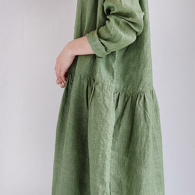 iCHi Antiquites(イチアンティークス)PIGMENT COLOR LINEN DRESS カラーリネンワンピース 900902