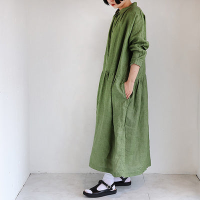 iCHi Antiquites(イチアンティークス)PIGMENT COLOR LINEN DRESS カラーリネンワンピース 900902