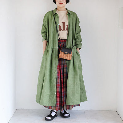 iCHi Antiquites(イチアンティークス)PIGMENT COLOR LINEN DRESS カラーリネンワンピース 900902