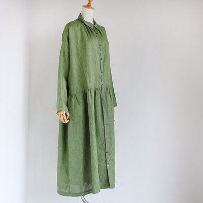 iCHi Antiquites(イチアンティークス)PIGMENT COLOR LINEN DRESS カラーリネンワンピース 900902