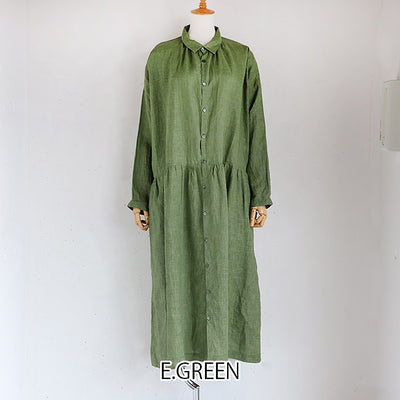 iCHi Antiquites(イチアンティークス)PIGMENT COLOR LINEN DRESS カラーリネンワンピース 900902