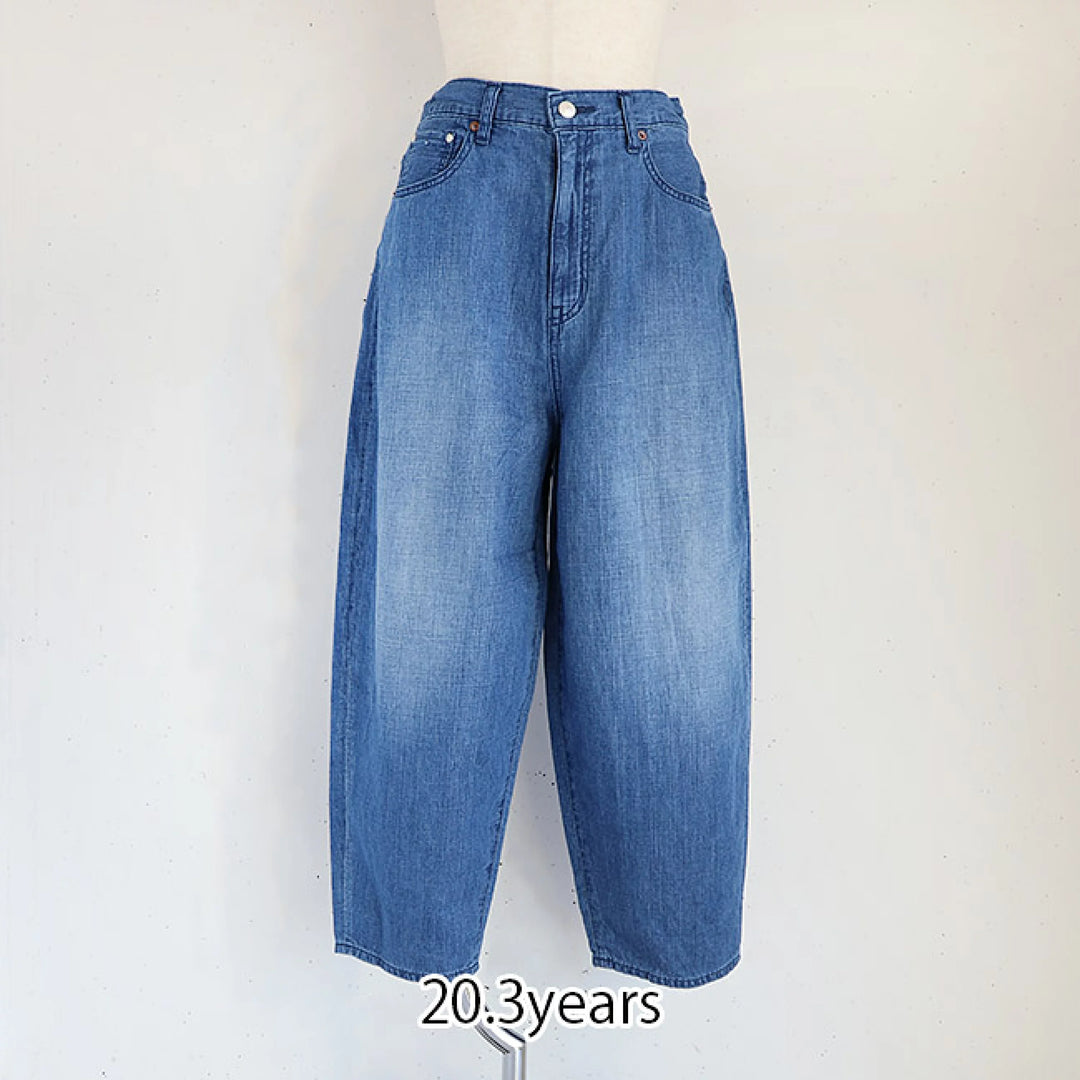 サキュウ FSリネンバレルパンツ カーブデニム