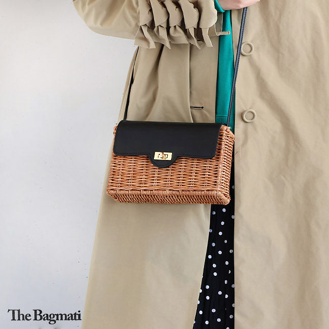 【The Bagmati】 フラップショルダーカゴバッグ　ベージュ The Bagmati】 フラップショルダーカゴバッグ ベージュ セール