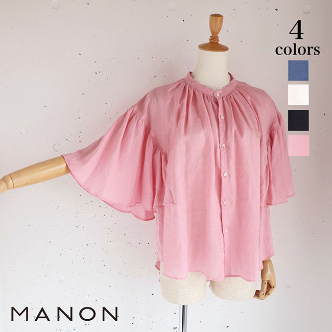 MANON(マノン) ファンスリーブリネンアミカルシャツ　MNN-SH-290