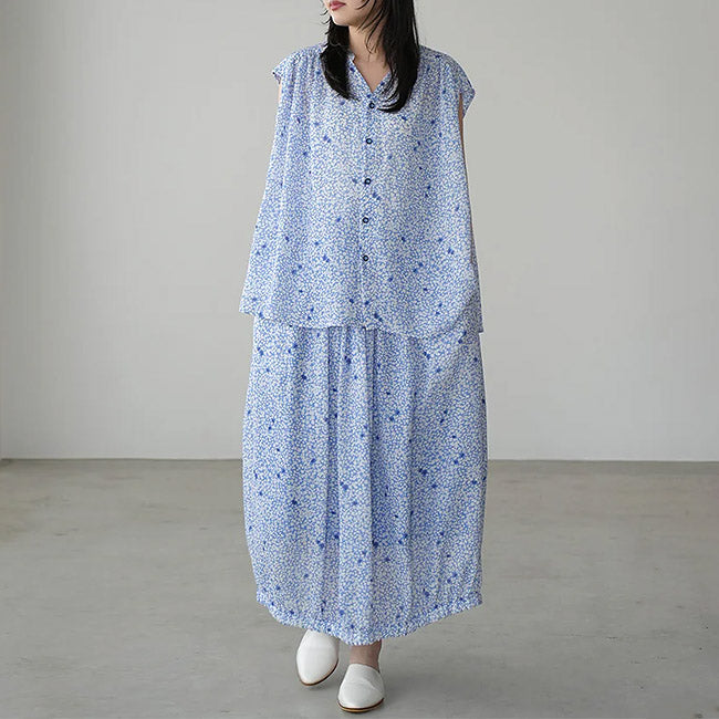 【20％OFF】MANON(マノン) フラワープリントフレンチスリーブブラウス　MNN-SH-298【SALE】