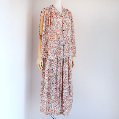 【20％OFF】MANON(マノン) フラワープリントフレンチスリーブブラウス　MNN-SH-298【SALE】