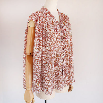 【20％OFF】MANON(マノン) フラワープリントフレンチスリーブブラウス　MNN-SH-298【SALE】