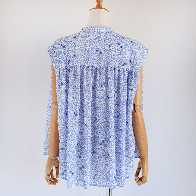 【20％OFF】MANON(マノン) フラワープリントフレンチスリーブブラウス　MNN-SH-298【SALE】
