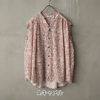 【20％OFF】MANON(マノン) フラワープリントフレンチスリーブブラウス　MNN-SH-298【SALE】