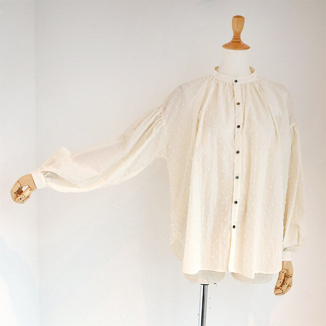 MANON(マノン)ナイロンドットジャガードアミカルシャツ　MNN-SH-305