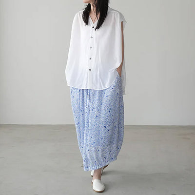 【20％OFF】MANON(マノン) オリジナルフラワープリントバルーンタックギャザースカート　MNN-SK-084【SALE】
