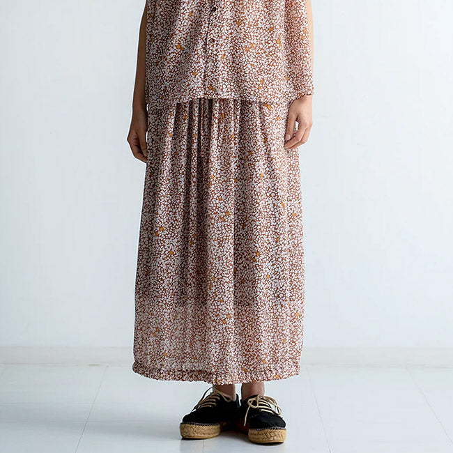 【20％OFF】MANON(マノン) オリジナルフラワープリントバルーンタックギャザースカート　MNN-SK-084【SALE】
