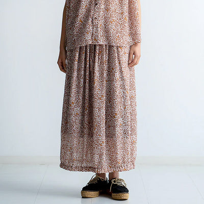 【20％OFF】MANON(マノン) オリジナルフラワープリントバルーンタックギャザースカート　MNN-SK-084【SALE】