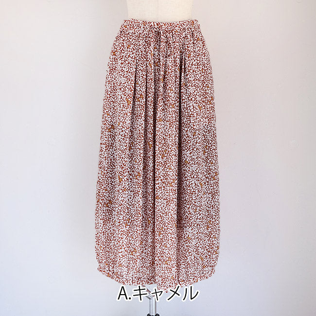 【20％OFF】MANON(マノン) オリジナルフラワープリントバルーンタックギャザースカート　MNN-SK-084【SALE】