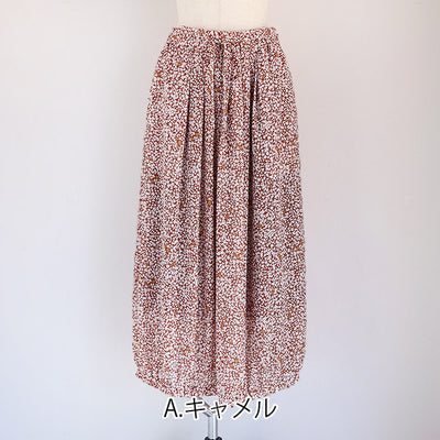 【20％OFF】MANON(マノン) オリジナルフラワープリントバルーンタックギャザースカート　MNN-SK-084【SALE】
